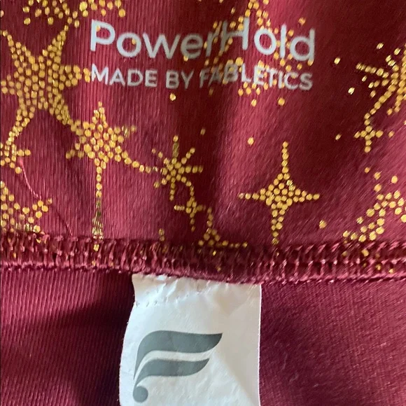 Women's Burgundy and Gold Star Patterned Shorts - Picture 2 of 3